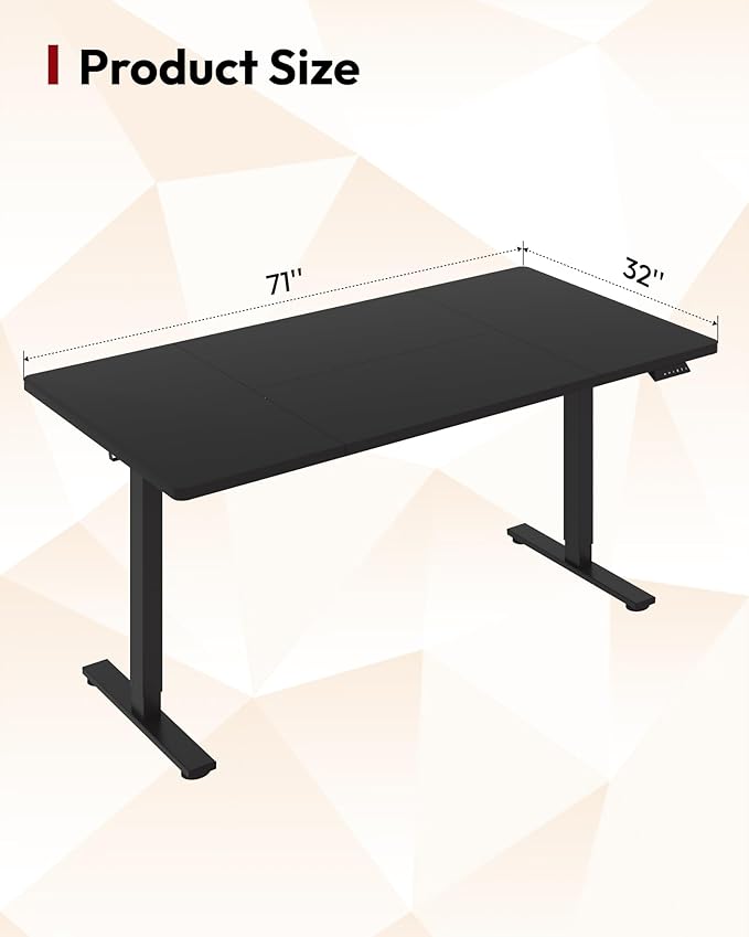 SANODESK Electric Standing Desk 71 x 32 Inches Height Adjustable Stand Up