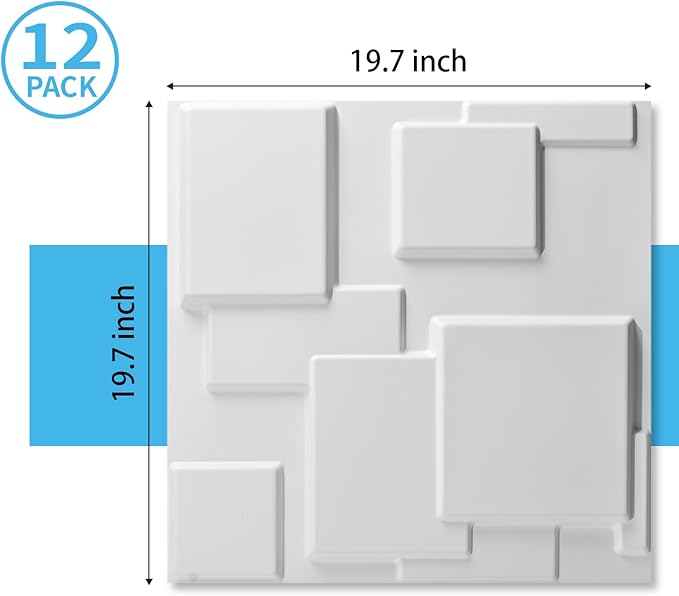 Art3d White PVC 3D Wall Panels