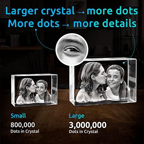 ArtPix 3D Premium Crystal Photo, Personalized Gifts for Father, Dad, Men, Husband, Grandpa, Great Customized Gift With Your Own Photo for Mom, Wife, Women, Custom Glass 3D Laser Etched Picture Frame