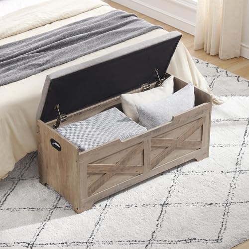 GAOMON 39.4" Storage Chest, Storage Bench with Safety Hinge