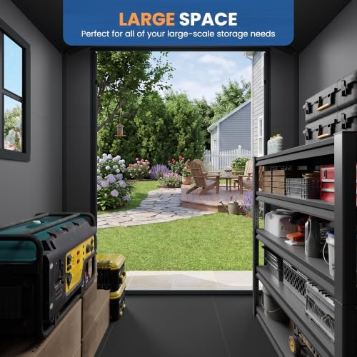 Amopatio 6x4 FT Outdoor Storage Shed with Floor, Dark Grey