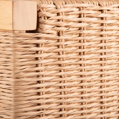 Alaterre Furniture Newport 40” Shoe Storage Bench with Woven Seat, Natural