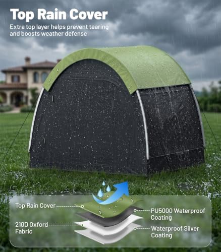 Housolution Anti-Theft Bike Storage Tent with Rain Cover for 4-5 Bikes