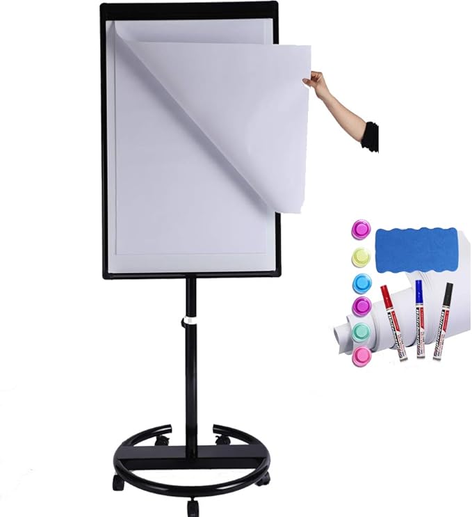 40 X 28 Inch Mobile Magnetic Whiteboard on Wheels, Rolling Dry Erase Board