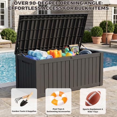 Outdoor Storage Box,150 Gallon Waterproof Deck Box [Upgraded 3.0]