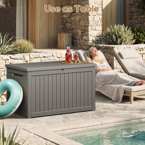 Outdoor Storage Box Waterproof, 280 Gallon Deck Box for Patio Storage