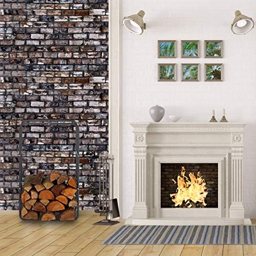 Relaxdays Firewood Rack, Log Stacking Aid, Steel, for in-and Outdoor Use, Wood Pile Shelf, Alloy, Anthracite, 100 x 40 x 25 cm