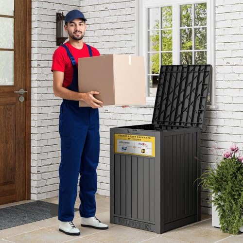 Package Delivery Box for Outside, Outdoor Storage Box, Classic Black