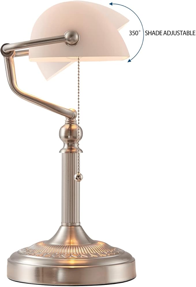 Newrays White Matted Glass Bankers Desk Lamp