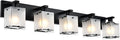 WINSHEN 5-Lights Bathroom Light Fixtures, Matte Black Modern Vanity Lights