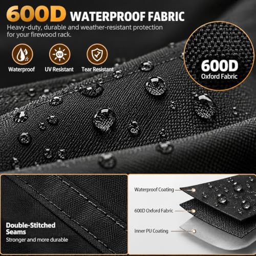 Outdoor Waterproof 17 Inch Small Firewood Rack Cover with Zipper