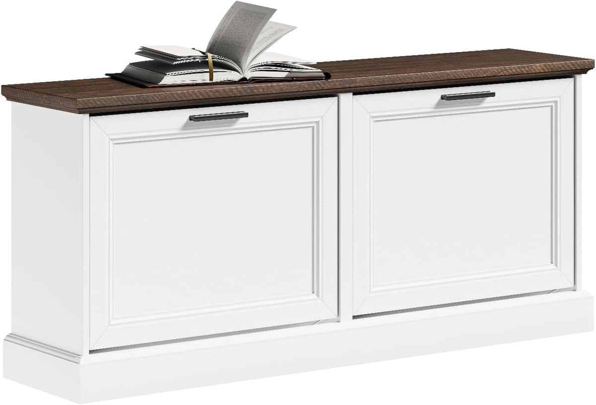 SoBuy Narrow Shoe Bench with Flip Drawers