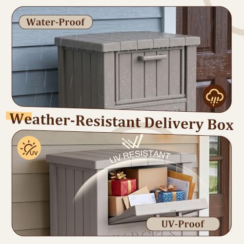 Package Delivery Boxes for Outside, 120 Gallon Outdoor Storage Box