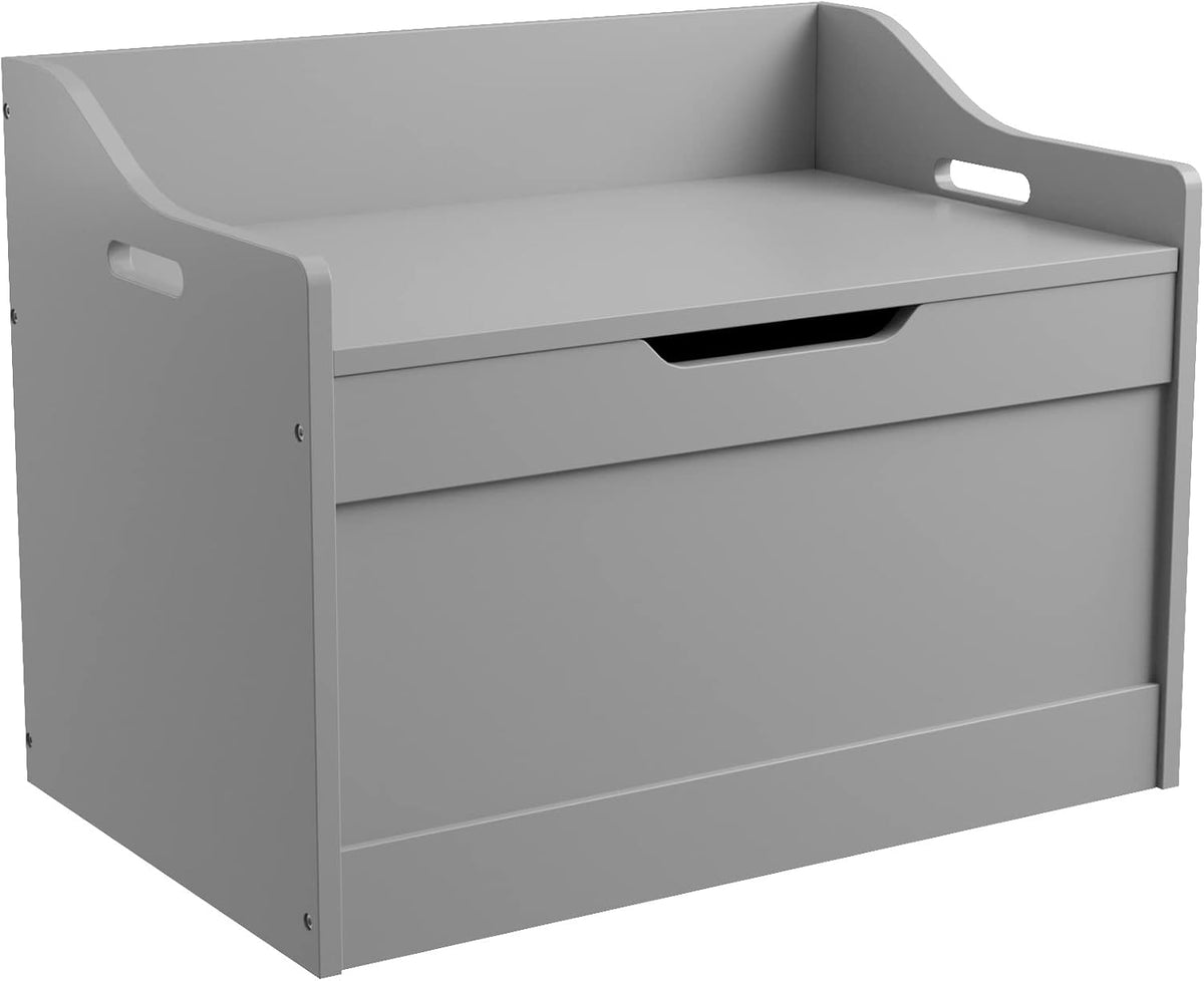 raamzo wood modern storage bench box blanket chest, close-up detail