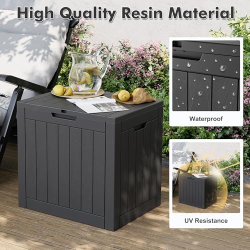 31 Gallon Outdoor Storage Box Waterproof Deck Box Patio Storage