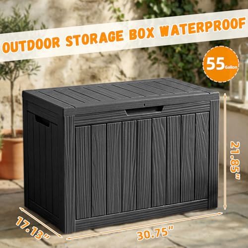 ROJIK 55Gal Outdoor Storage Box Waterproof Deck Box
