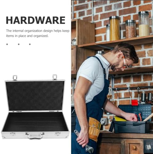 DOITOOL Aluminum Alloy Tool Box Large Capacity Medicine Storage Box with Lock Portable Tool Case Organizer for Home Garage Hospital School 14.17X8.26X2.95 in