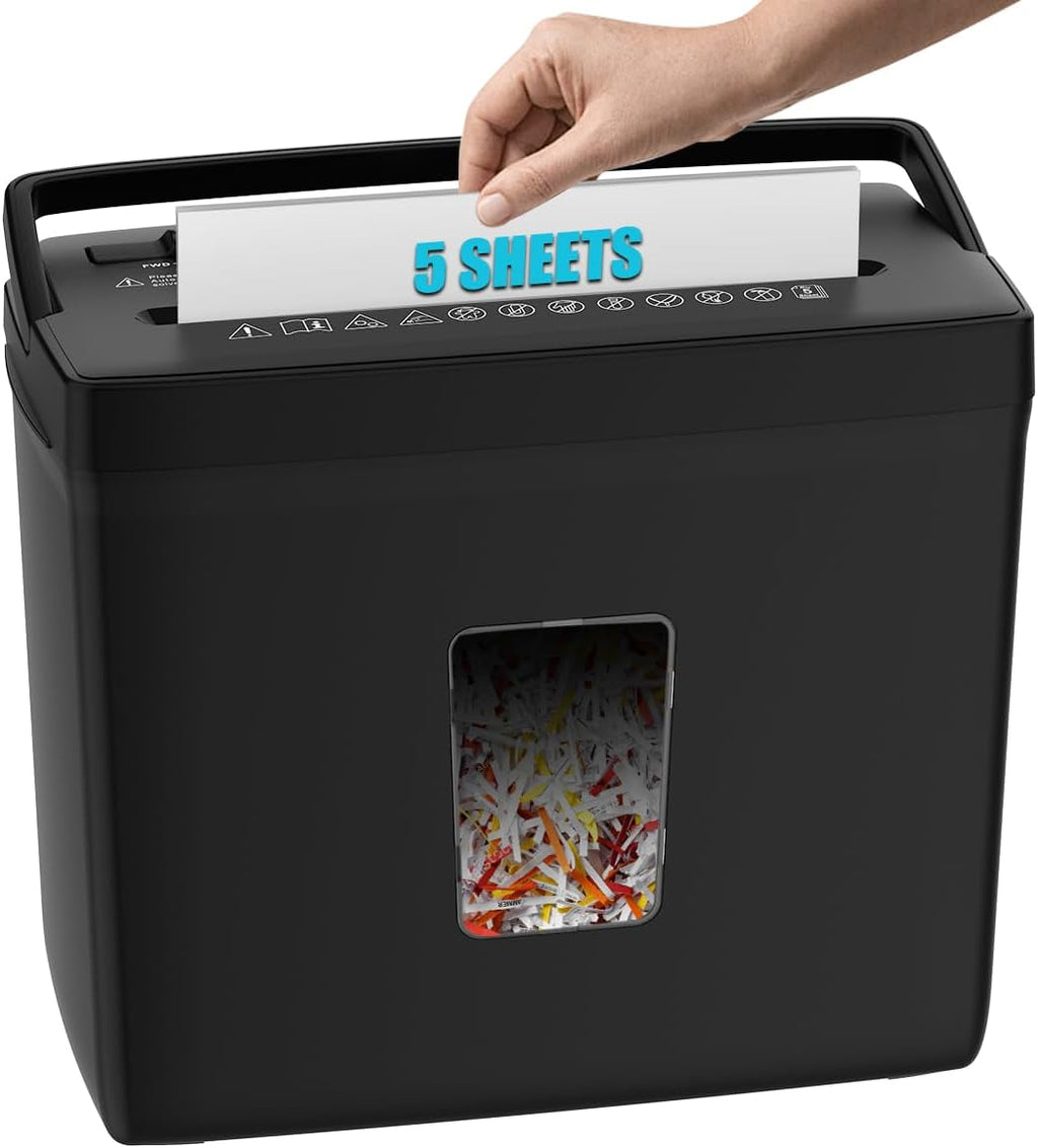 Woolsche Paper Shredder for Home, 5 Sheet Desktop Cross Cut