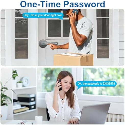 BIWIBON Fingerprint Door Lock, Fingerprint Door Knob with 5 Unlock Options