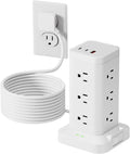 Power Strip Tower with Surge Protector 1800J, Fast Charging Tower PD20W USB-C