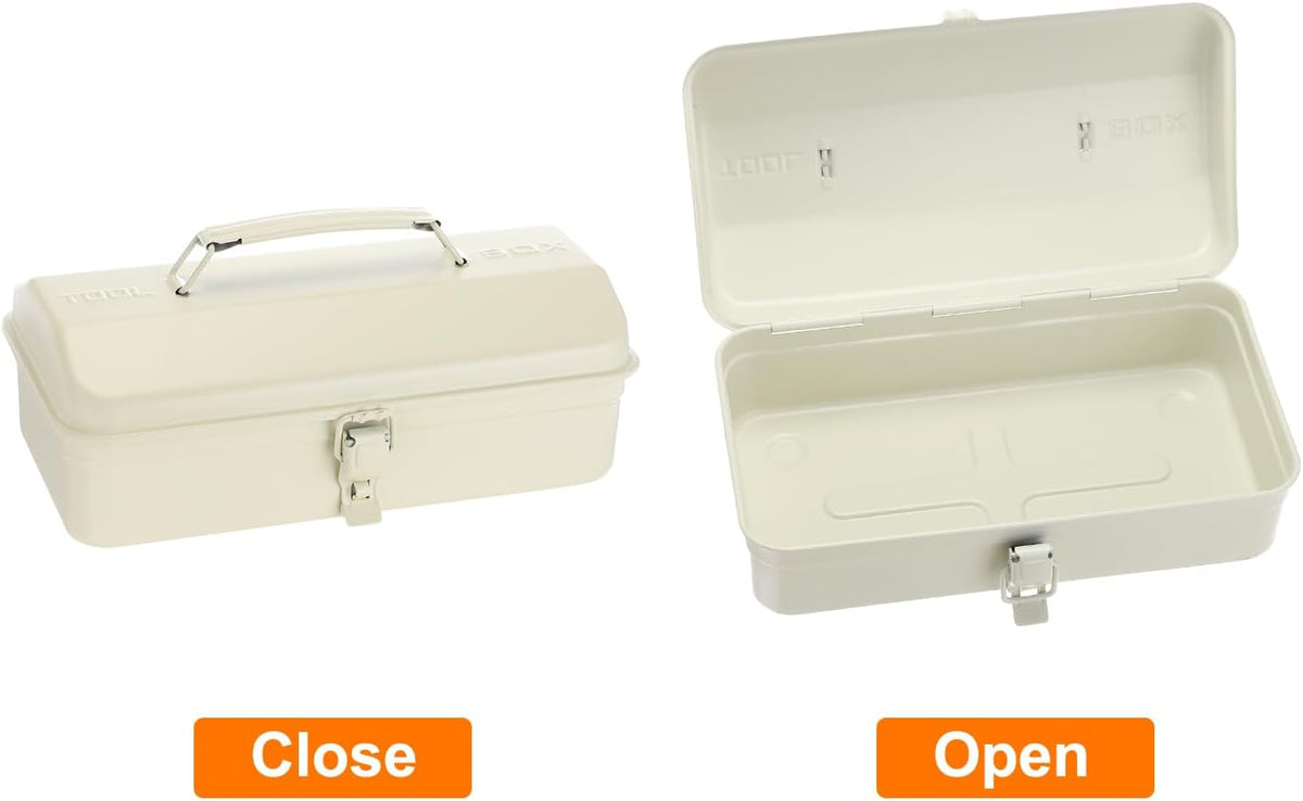 harfington tool box 11.4" portable steel tool box, side view