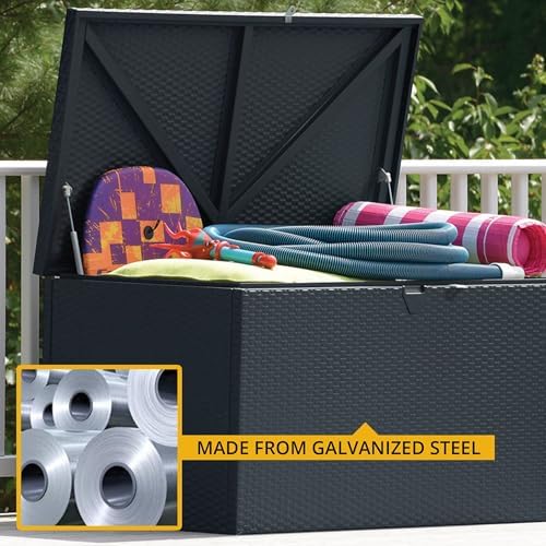 Arrow 4' x 2' x 2' Spacemaker Anthracite 134 Gallon Hot-Dipped Galvanized Steel Storage Deck Box