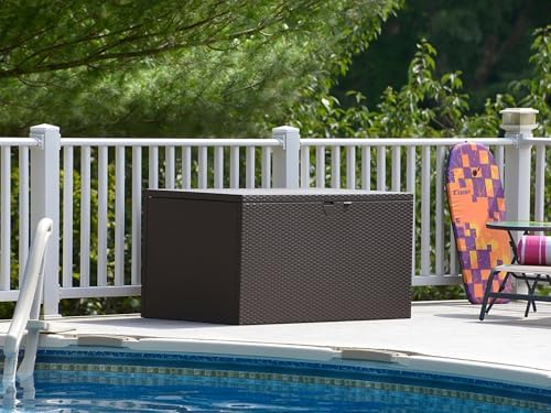 Arrow 4' x 2' x 2' Spacemaker Espresso 134 Gallon Hot-Dipped Galvanized Steel Storage Deck Box