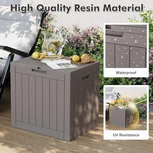 Outdoor Storage Box Waterproof, 32 Gallon Deck Box for Patio-2 Boxes