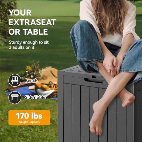 31 Gallon Outdoor Storage Box Waterproof Deck Box Patio Storage