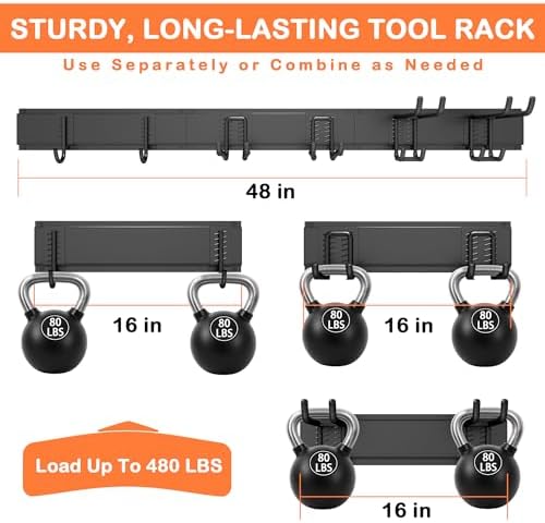 Ultrawall Garden Tool Organizer, 48 Inch Garage Tool Organizer Wall Mount