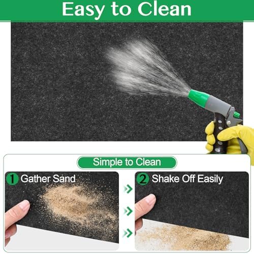 ToLanbbt Outdoor Storage Shed Floor Mat, 8.2 x 6 FT Waterproof Carport Mat, Washable Furniture Pad with Non Slip Backing for Dust, Oil, Protection, Storage Shed Not Included