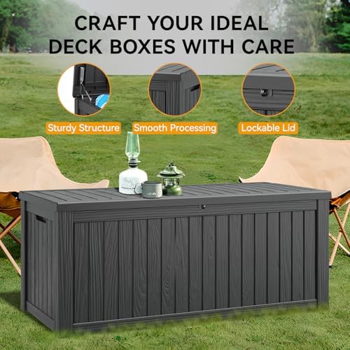 Outdoor Storage Box Waterproof, 180 Gallon Deck Box for Patio Storage