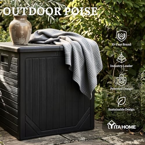 YITAHOME 150 Gallon Large Outdoor Storage Box w/Double Wall