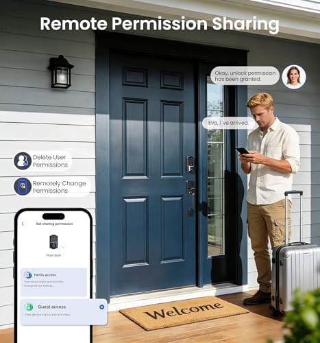 Veise VE027 WiFi Smart Lock Fingerprint Keyless Entry Deadbolt Matte Black