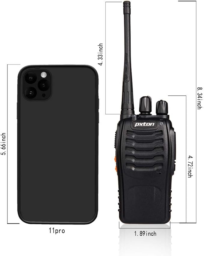 pxton Walkie Talkies for Adults Two Way Radios Long Range (10 Pack)