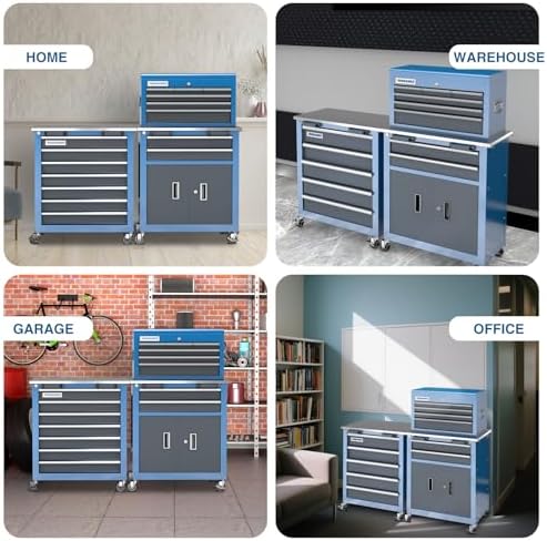 LARBANKE Rolling Tool Chest Combination,5-Drawer & 8-Drawer Tool Chest