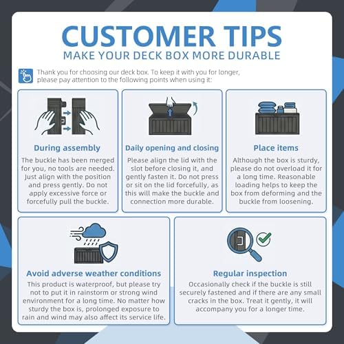 55 Gal Outdoor Storage Box Waterproof Lockable Deck Box