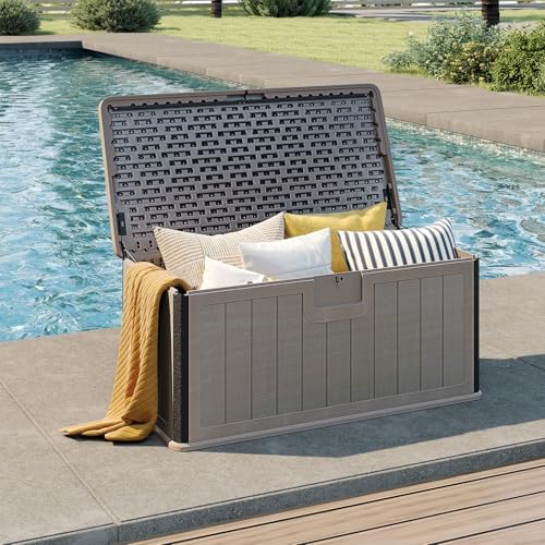 Tangkula 100 Gallon Waterproof Outdoor Storage Box