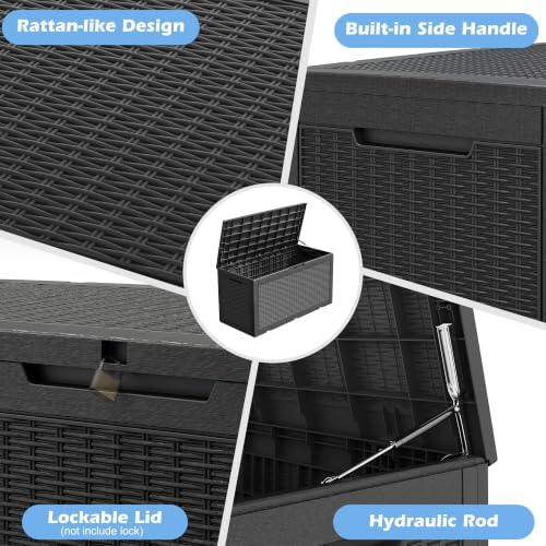 Outdoor Storage Box Waterproof, 110 Gallon Deck Box For Patio Storage