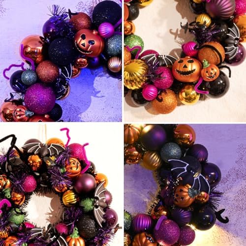 Valery Madelyn Halloween Decorations 12" Pumpkin Wreath for Front Door