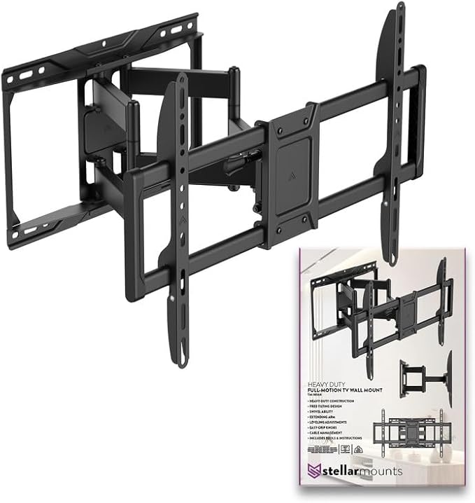 Heavy Duty Dual Arm Articulating Wall Mount Bracket