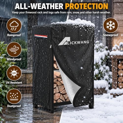 Outdoor Waterproof 17 Inch Small Firewood Rack Cover with Zipper