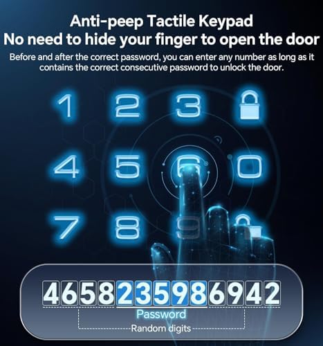 Ulecoce U18L Keyless Entry Door Lock with Handle Set, Matte Black