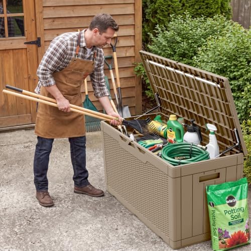 Flamaker Outdoor Storage Box 100 Gallon Waterproof Resin Deck Box