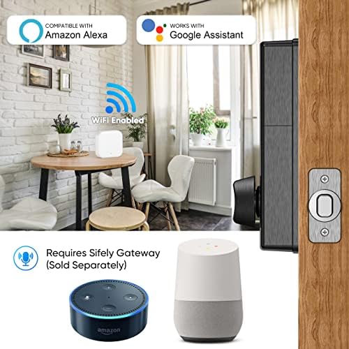 Keyless Deadbolt Smart Door Lock: Sifely Digital Keyless Entry Door Lock for Front Door, Code & Fob Access, App Control, Auto Lock, Easy to Install (Black)