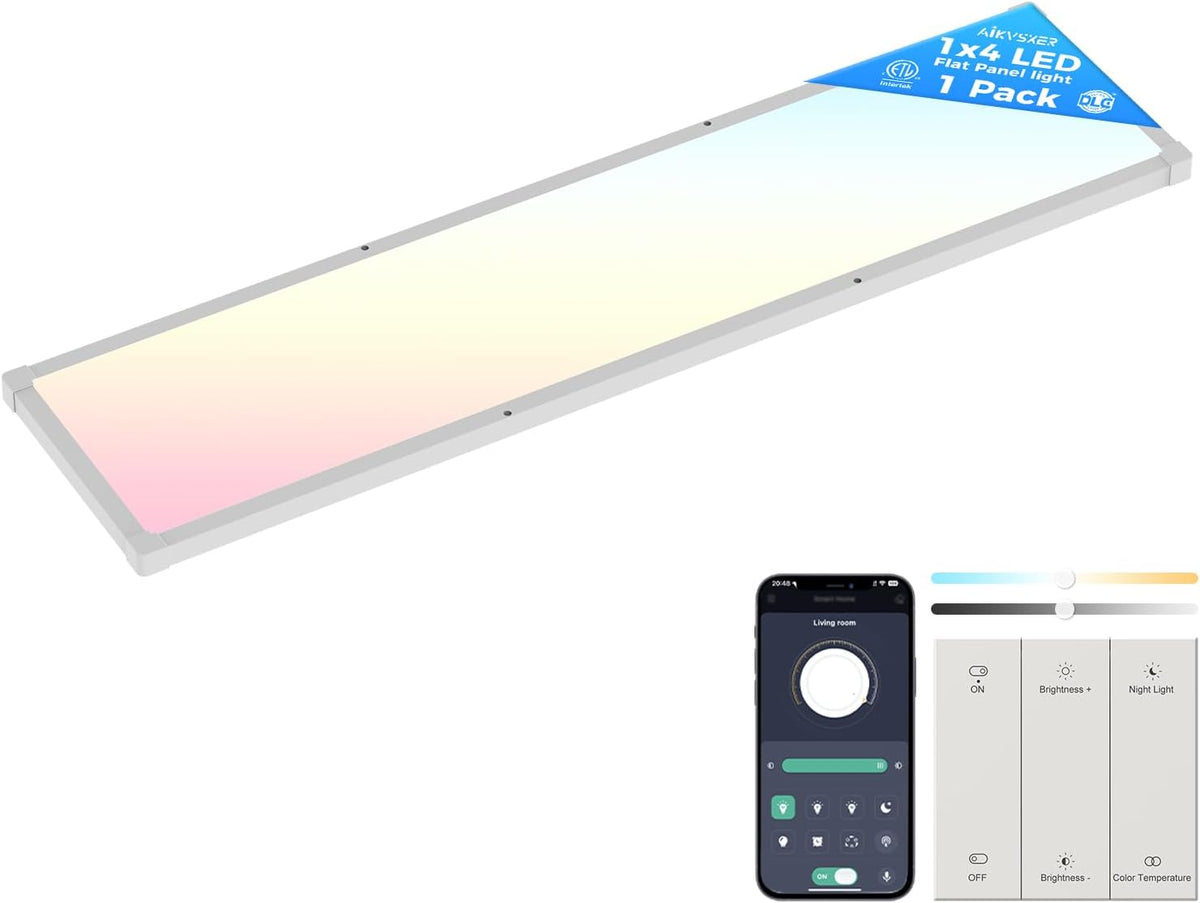 AIKVSXER 1 Pack 1x4 FT LED Flat Panel Light Surface Mount,