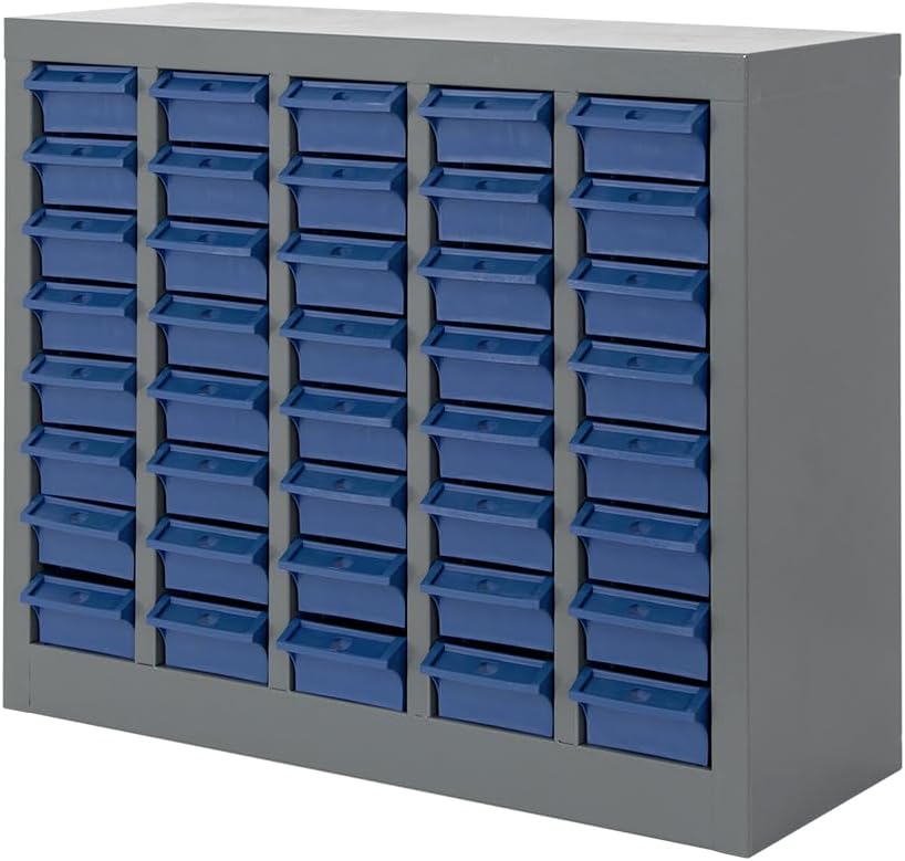 Yeeoy 40 Drawers Parts Cabinet, Nut and Bolt Storage Organizer, Grey