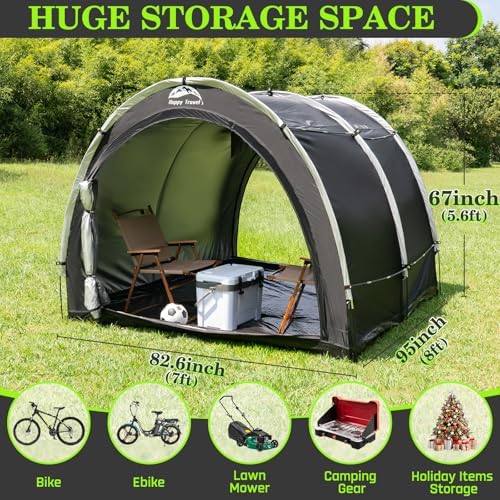 Happy Travel Outdoor Waterproof Bike Storage Tent Shed for 2/3/4/6/8 Bikes