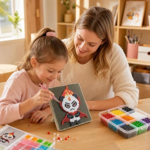 H&W Smart 2.6mm Fuse Bead Board, LED Pegboard Kit for DIY Craft Bead, 52x52