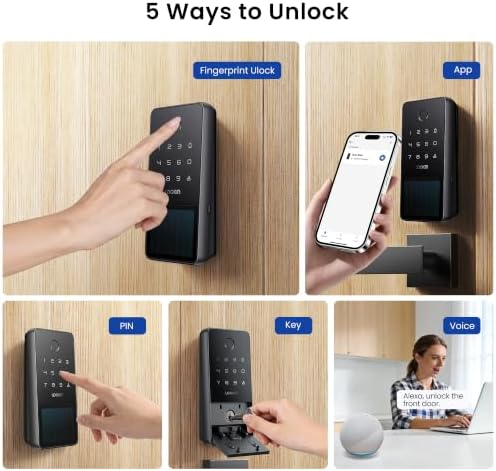 Lockin Veno Solar Fingerprint Smart Lock, Deadbolt Only, Runs on Sunlight